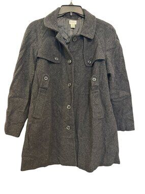 Motherhood Maternity Womens Gray Wool Blend Coat Size L Button Front Longline